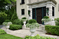 Design ideas for a mid-sized traditional partial sun front yard concrete paver landscaping in Chicago for summer.