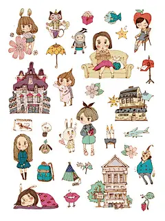 【韩国插画家AEPPOL的温暖小清新风格生活场景手绘插画】