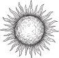 神秘手绘山川景观星星月亮太阳云彩星空树木免抠PNG图案矢量素材 (9)