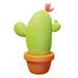 Cacti Plant 3D Illustration