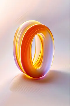 创意3D酸性透明玻璃数字0元素