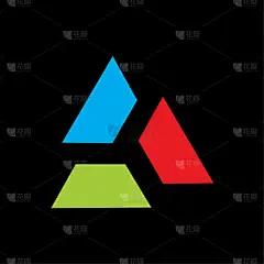 三角形标志矢量彩色抽象的黑色背景