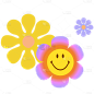 Flower and Smiley Face Sticker