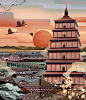 中国风城市系列插画