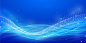 蓝色科技感线条曲线波浪线科幻互联网光斑渐变背景