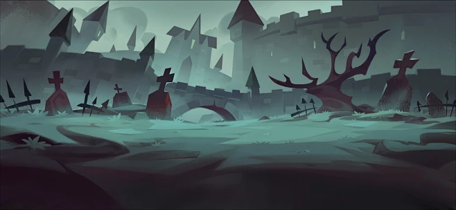 Side scrolling background concept worked-花瓣网