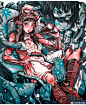 奇幻华丽的赛博朋克少女插画丨插画师KwakSix ​​​​
