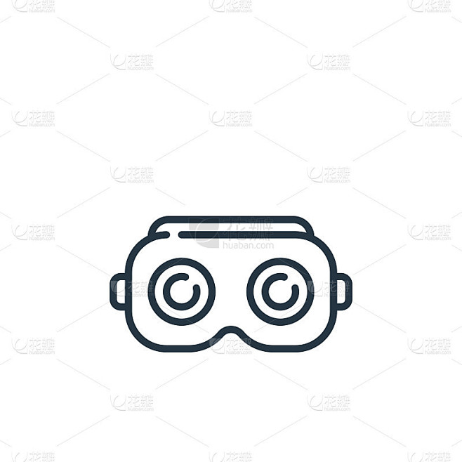 Vr眼镜矢量图标孤立在白色背景上。轮廓，细线vr眼镜图标，用于网站设计和手机，应用程序开发。细线vr