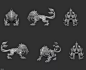 影视模型，怪物，动物雕刻，白虎，飞虎，zb雕刻，boss,zbrush雕刻，雕塑，羽毛雕刻...-原创角色出售-微元素 - Element3ds.com!