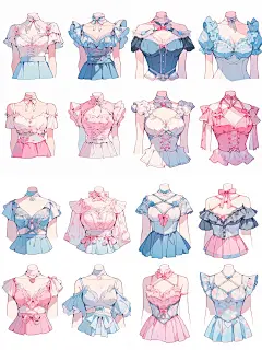 上衣｜oc穿搭内衣服装设计手帐画画素材35弹