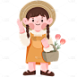 幼童人物插画元素主题素材