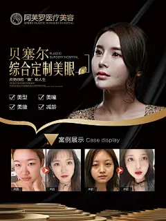 整形医疗美容贝塞尔综合美眼双眼皮海报
