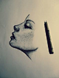 Wind by Roberto Canu, via Behance +Use to learn how to draw faces from the side.