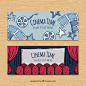 Premium Vector | Hand-drawn cinema banners