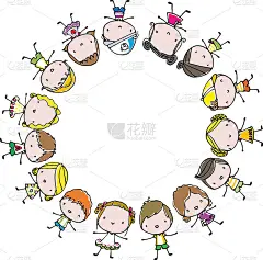 矢量卡通儿童儿童设置边框背景框卡
