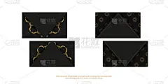 黑色名片与黄金古董装饰