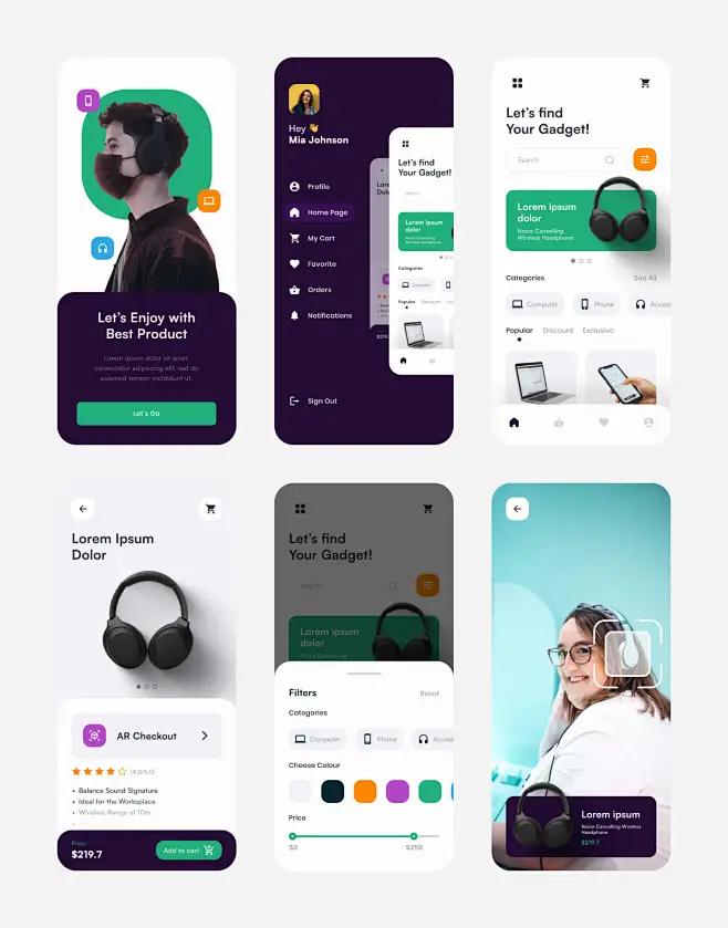 电商app时尚电商圆角风UI设计app ui界面设计图片_App UI设计图片素材-花瓣网