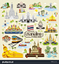 00174-扁平化泰国旅游标志性建筑场景海报图案 (14)