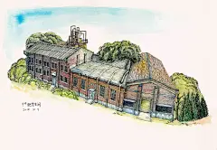 线描淡彩——记录郑州油脂化学厂的老建筑（上）