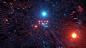 Cosmic background with colorful laser lights - a perfect illustration for wallpapers