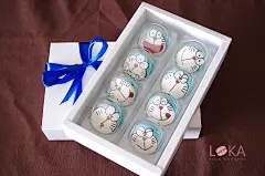 哆啦a梦手绘马卡龙8枚装 卢卡屋手工甜点零食喜糖生日个性礼品-淘宝网