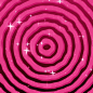 This may contain: an abstract pink background with stars in the center