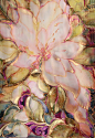Peach Magnolia Silk Tapestry by silkartcreations.net: 