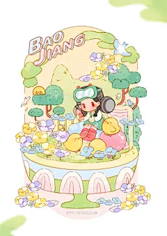 『写给春天的情书』_一个正常喵__插画师作品_涂鸦王国gracg.com