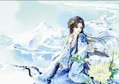 动漫古代蓝衣女子_百度图片搜索