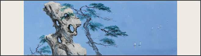 新中式 床头画 太湖石