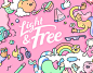 Light & Free : A full campaign for Danone Yogurt involving branded illustrations, packaging, giveaways and even mural art!