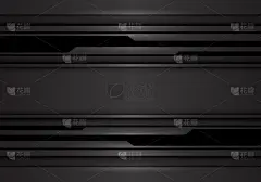 Abstract dark grey banner on black circuit line de