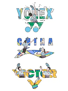 羽毛球插画/手绘插画李宁/文化衫图案 - 小红书
