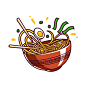 点击图片下载源文件（访问密码：请看画板描述）卡通 面条 面 餐饮 插画 插图