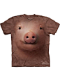 立体猪头大面-3D动物T恤 #时尚# #潮人#