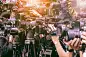 large number of press and media reporter in broadcasting event