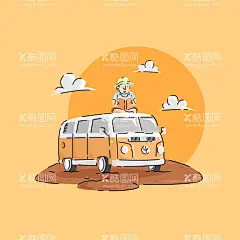 复古巴士  - 源文件下载【酷图网】矢量汽车,手绘插画,复古巴士,房车,旅游巴士,旅游车,野营房车,露营房车,车轮上的家,移动房车,旅行,野餐,房车营地,野外露营,野外房车,旅游房车