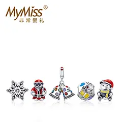 Mymiss925银珠手链 铃铛小熊幸运转运珠手链手环 圣诞礼品送女友