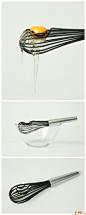 Handy whisk // separates egg white from the yolk as well as whisking!