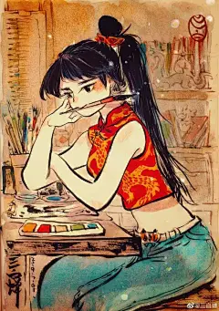 清华毕业的她，在纸上画“野生神仙”，这唯美水墨画引无数人点赞_白蝉