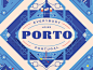 Herb Lester Associates - Porto Guide ornament wine layout retro porto lockup europe map travel flat vector illustration