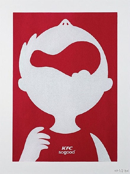 负空间艺术创意KFC广告设计，一口吃掉汉...