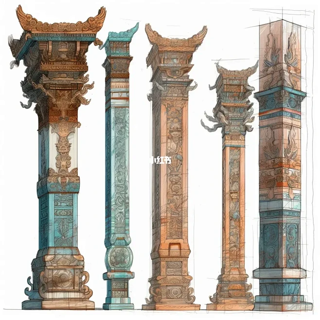 中式建筑设计，柱