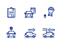 Car Status Icons linear illustration icon rental car