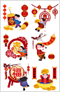中国风春节新年矢量设计元素