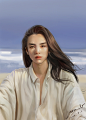 星野志坚#光影##插画##美男#美人#肖像#白衬衫#