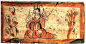 #王陵大墓# 甘肃高台县骆驼城魏晋墓壁画，现存于县博物馆。很飘逸的线条。 ​​​​