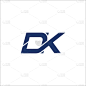 dk abstract letter logo