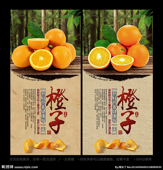橙子 橙子海报 脐橙 橙子展架 水果海报...