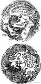 中国传统龙凤线描图 #采集大赛#
